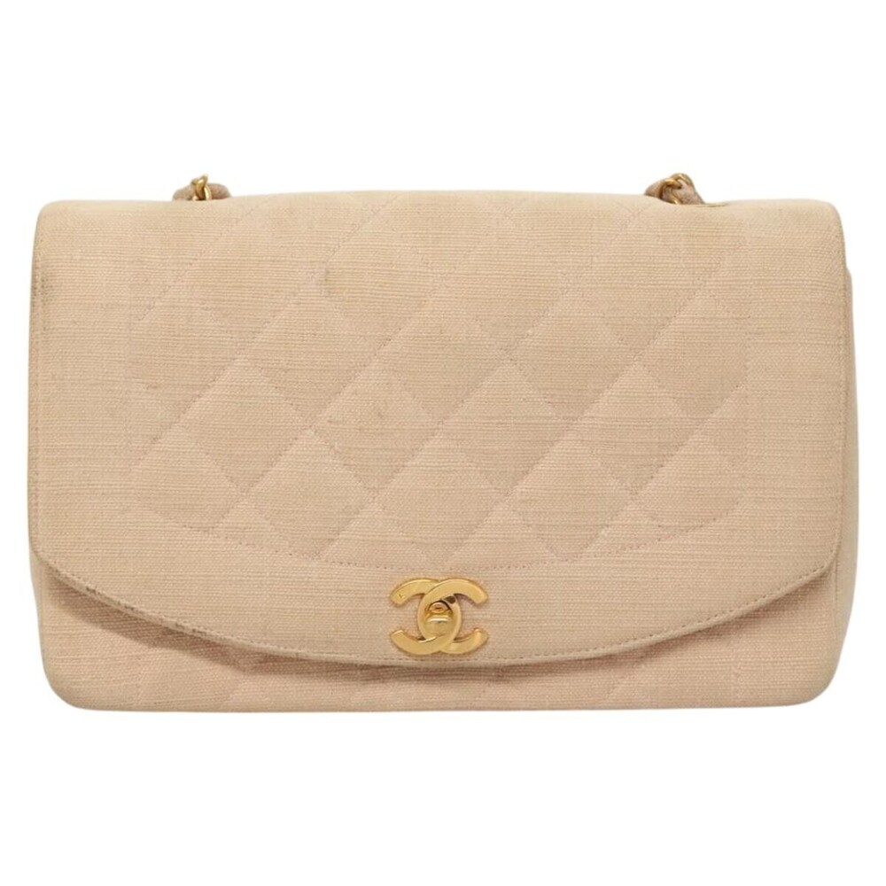 Chanel Vintage Diana Flap Quilted Canvas Small